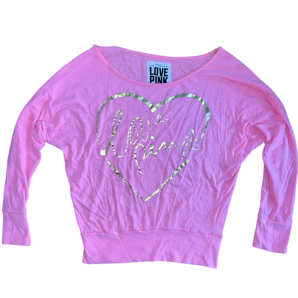 PINK Victoria's Secret Heart Graphic Top - Pink